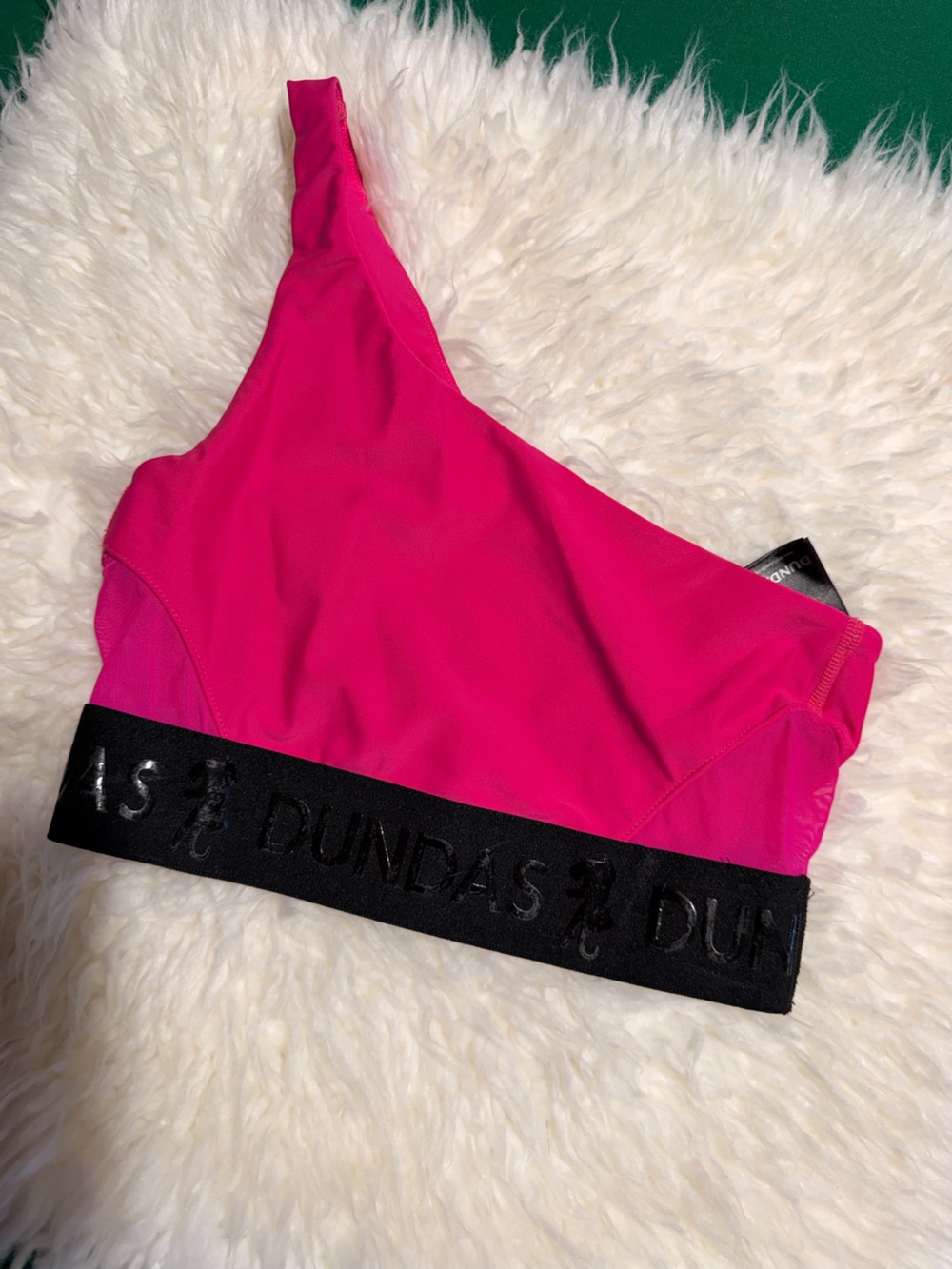 DUNDAS Hot Pink Sports Bra with Black Branded Band